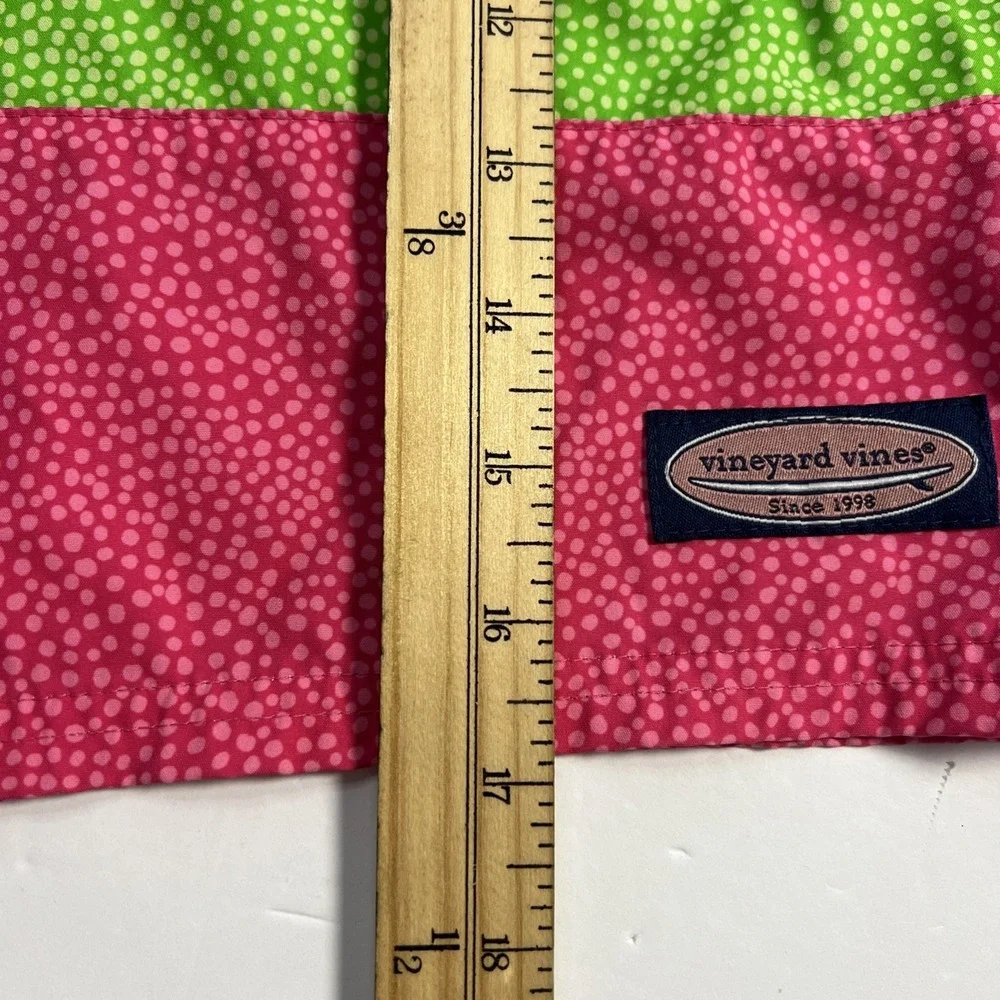 Vineyard Vines Swim Trunks Mens‎ XL Blue Green Pink Colorblock 7 Inseam Liner